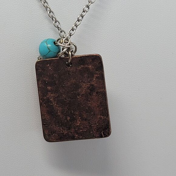 Rodeo Queen Necklace Angelz Design HECK YES Turquoise Copper Horseshoe Heart - Picture 4 of 8